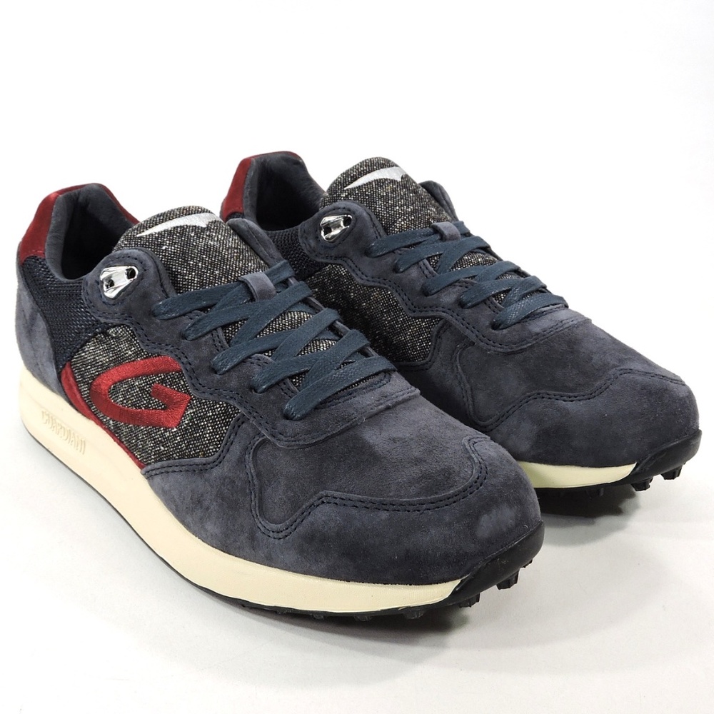 🇮🇹GUARDIANI🇮🇹 MEN'S BLUE SUDE COMFORT FASHION SNEAKERS